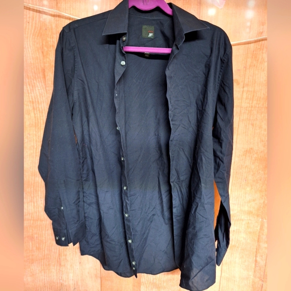 Black button down shirt Men's size medium 15-15.5 slim fit